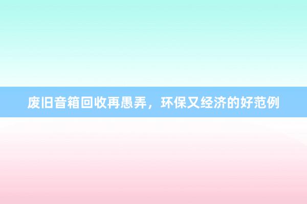 废旧音箱回收再愚弄，环保又经济的好范例